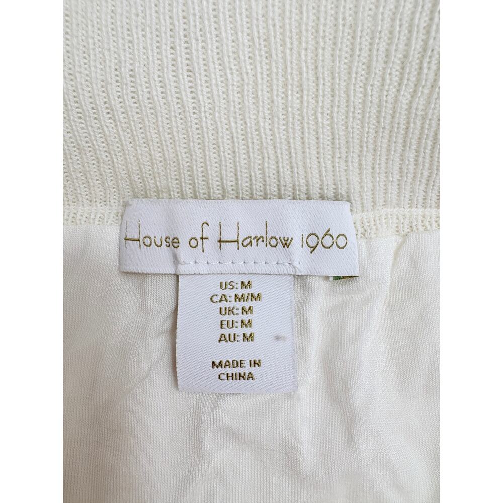 House of Harlow 1960 Ivory Crochet Knit Maxi Skirt Tiered Boho Resort Festival M - Picture 3 of 15